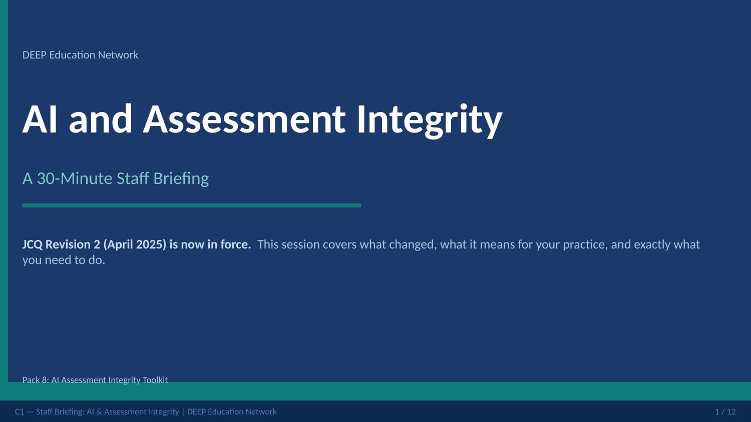 Preview of Staff Briefing Deck