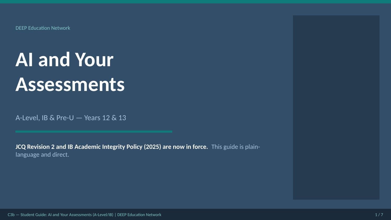 Preview of Student Guide — A-Level & IB