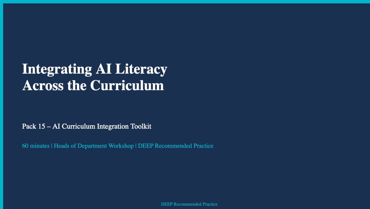 Preview of HoD Curriculum Integration Workshop