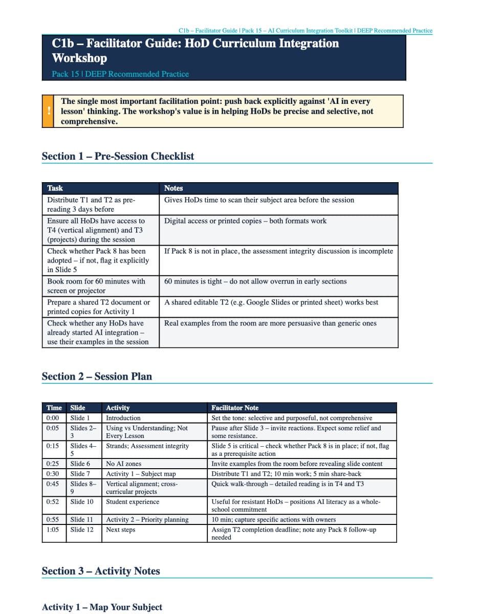 Preview of Facilitator Guide