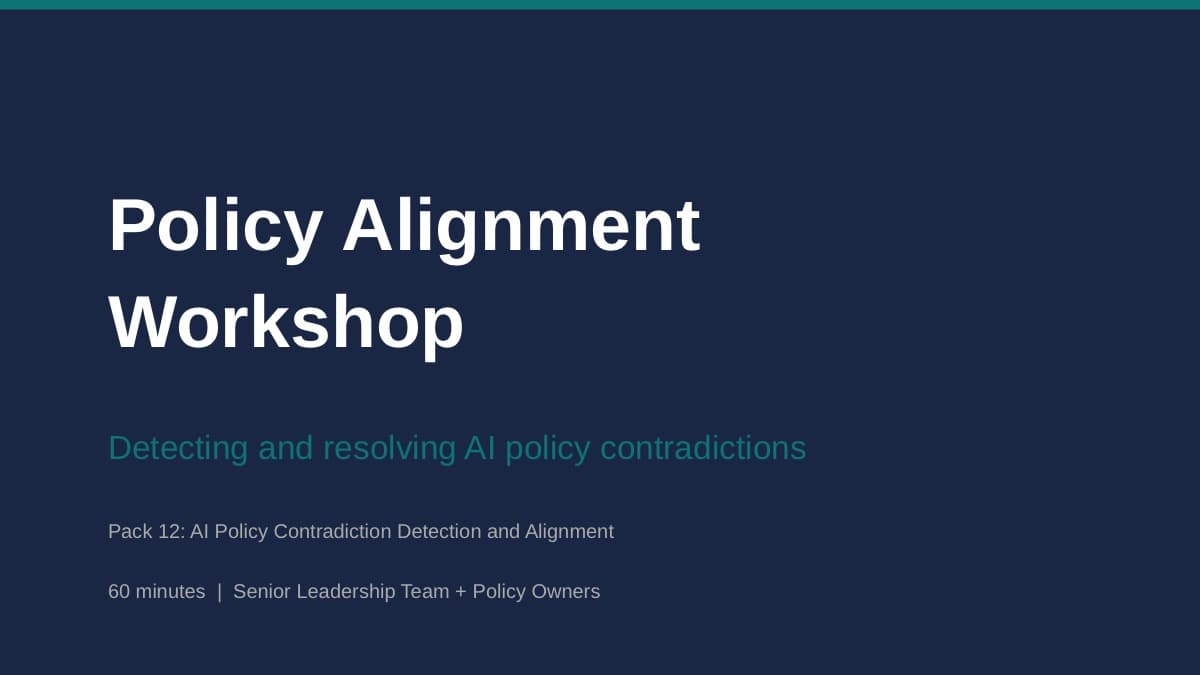 Preview of Policy Alignment Workshop