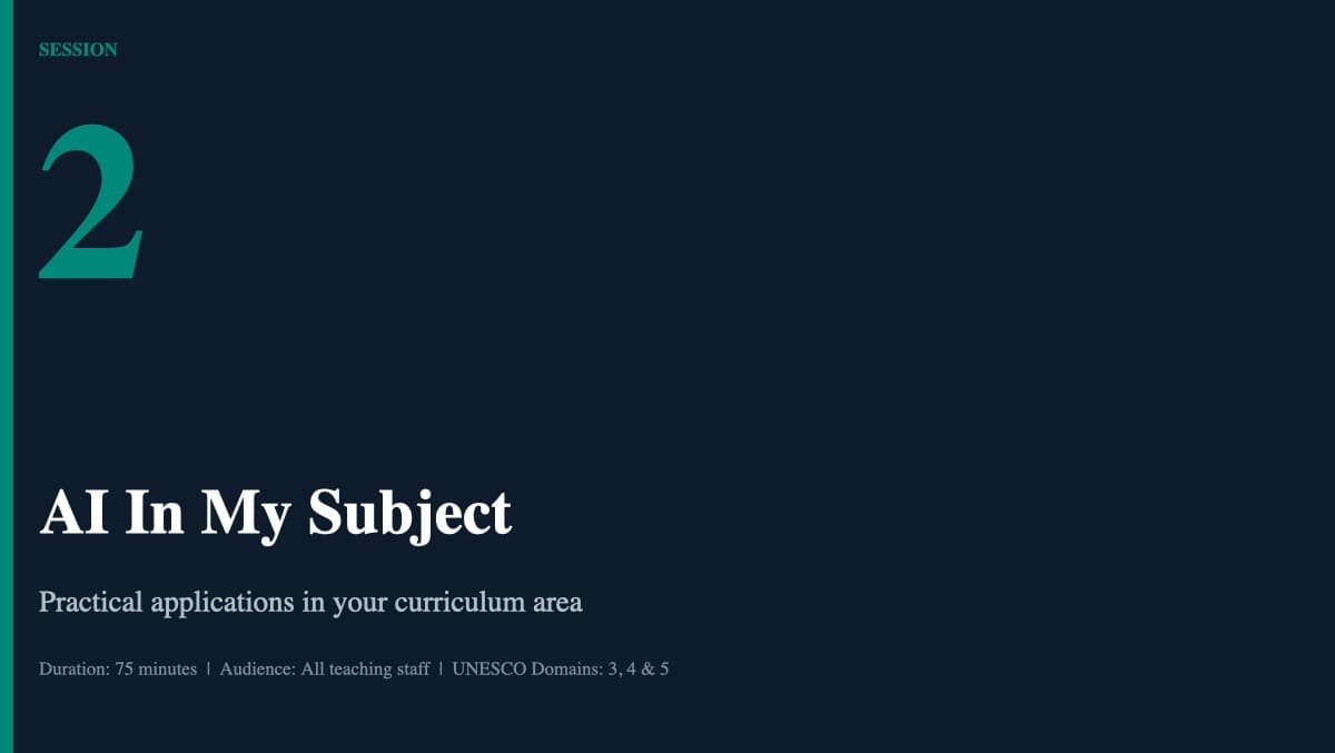 Preview of Session 2 AI In My Subject