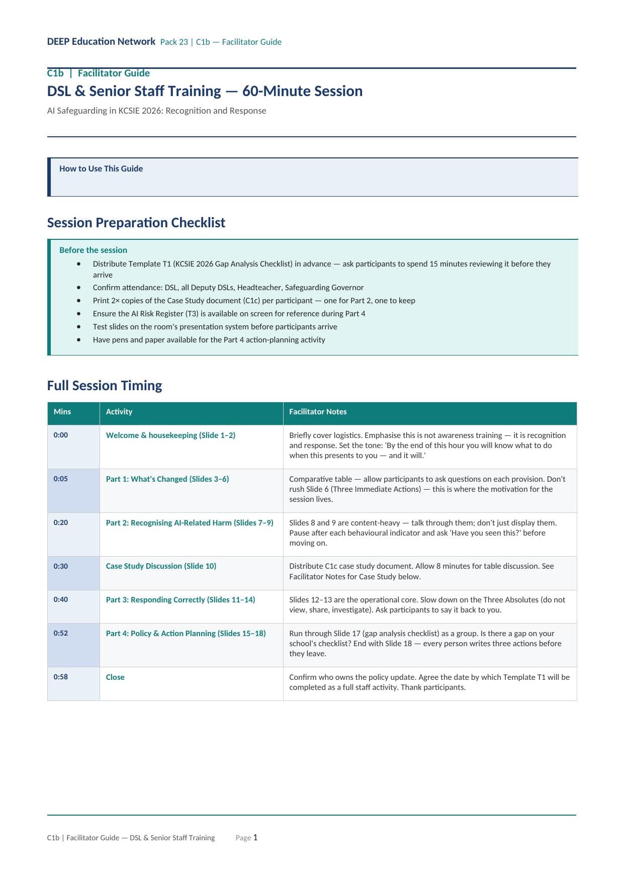 Preview of DSL Training — Facilitator Guide