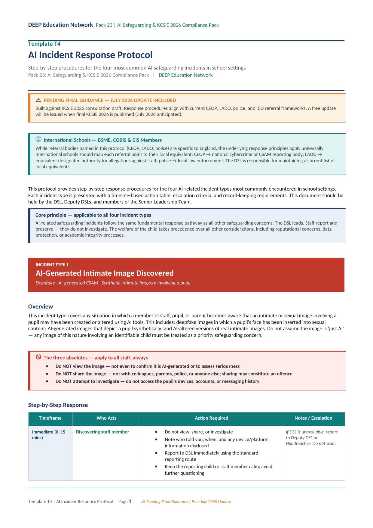 Preview of AI Incident Response Protocol