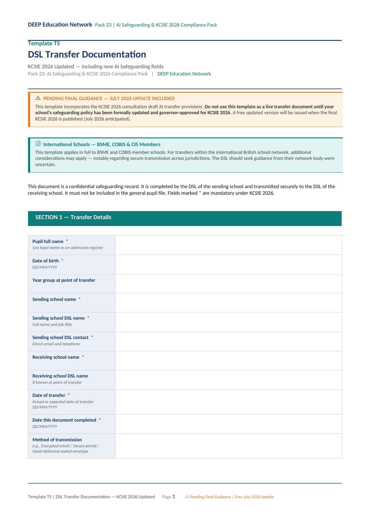 Preview of DSL Transfer Documentation