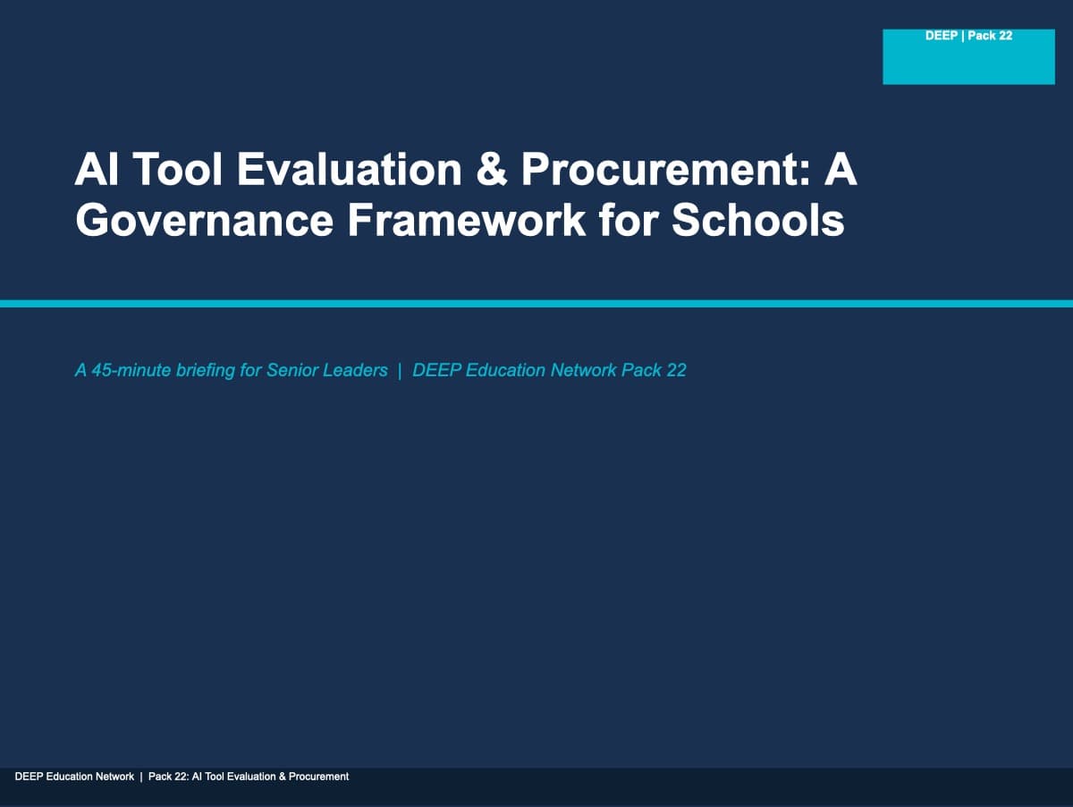 Preview of AI Tool Procurement Briefing For SLT