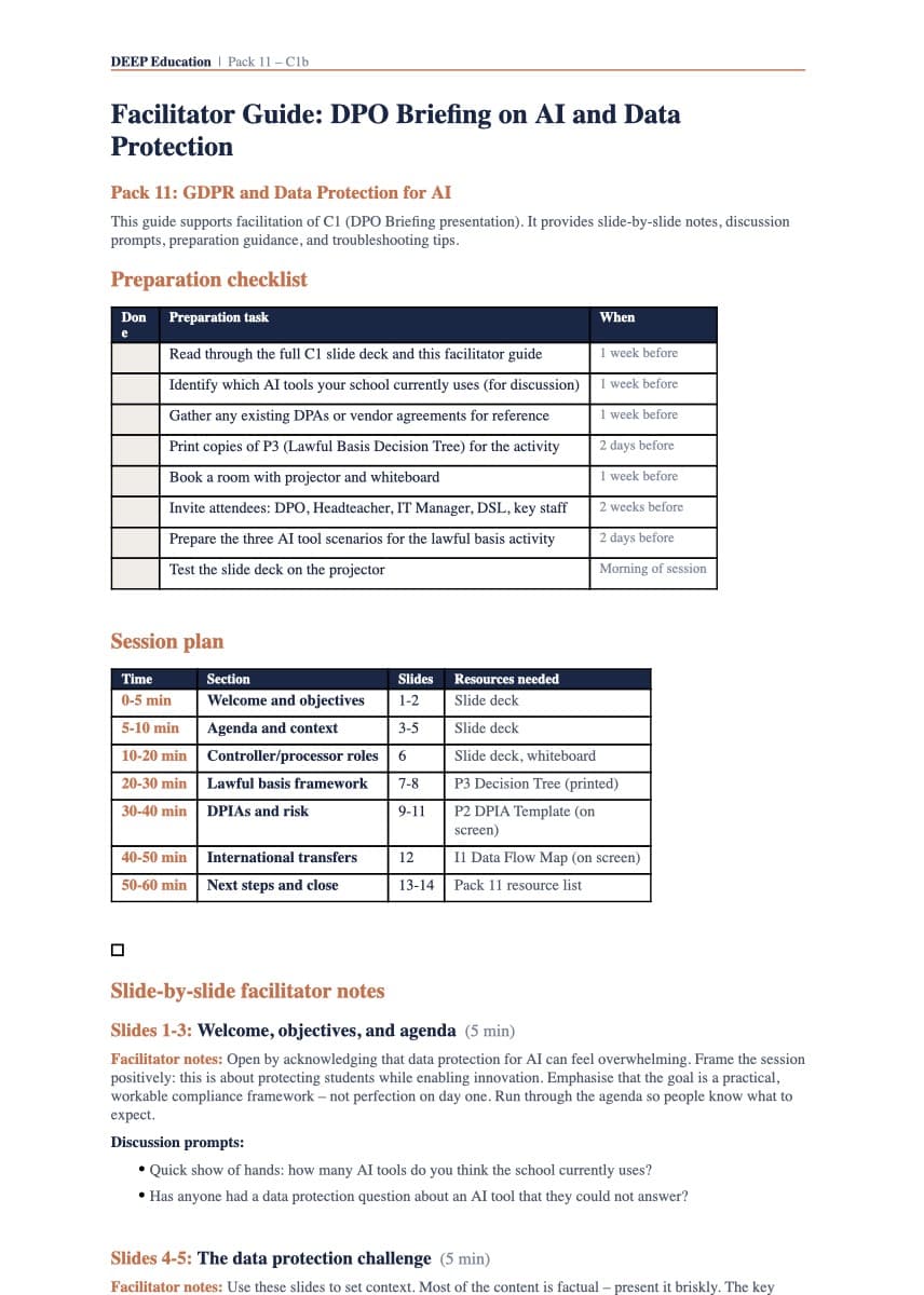 Preview of DPO Briefing Facilitator Guide