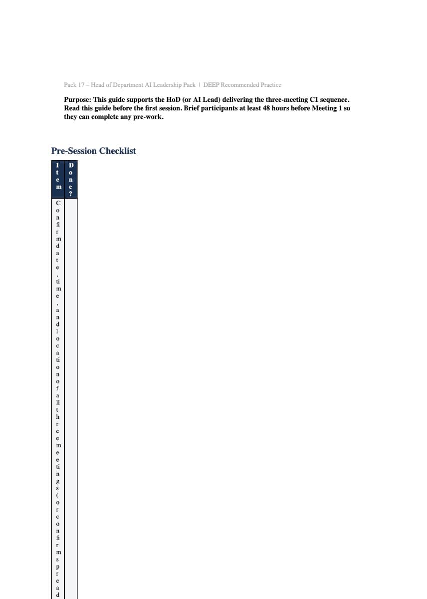 Preview of Facilitator Guide