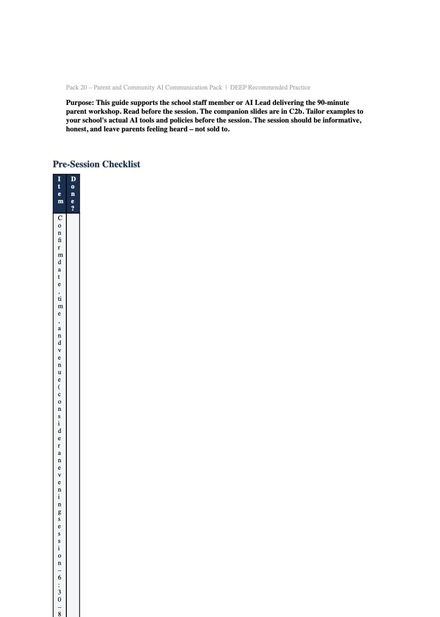 Preview of Parent Workshop Facilitation Guide