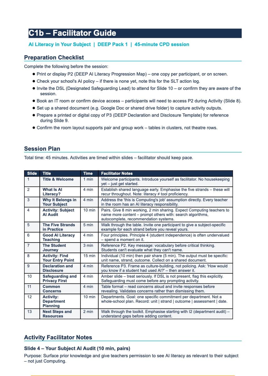Preview of Facilitator Guide